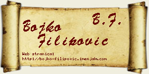 Bojko Filipović vizit kartica